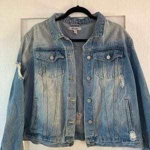 Refuge Distressed Denim Jacket 1X